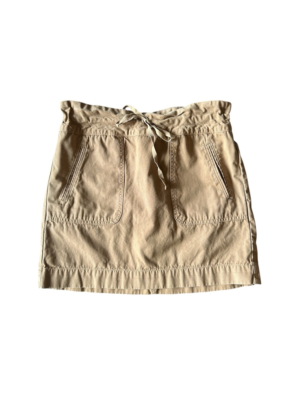 J. Crew Casual Utility Drawstring Khaki Mini Skirt